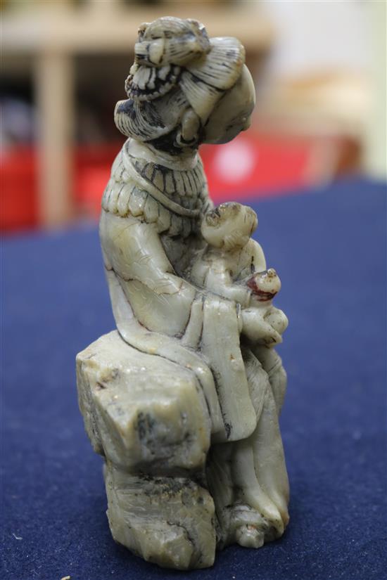 A Chinese soapstone figure of Xi Wangmu